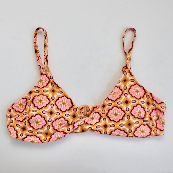 Aerie Twist Scoop Twist Medallion Print Bikini Swim Top Size Medium - Picture 1 of 7